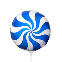 Party Brands 9 inch PEPPERMINT CANDY - BLUE (AIR-FILL ONLY) Foil Balloon 321036B-PB-U