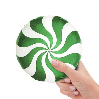 Party Brands 9 inch PEPPERMINT CANDY - GREEN (AIR-FILL ONLY) Foil Balloon 321036G-PB-U