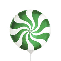 Party Brands 9 inch PEPPERMINT CANDY - GREEN (AIR-FILL ONLY) Foil Balloon 321036G-PB-U