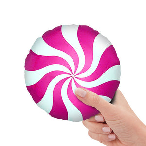 Party Brands 9 inch PEPPERMINT CANDY - MAGENTA (AIR-FILL ONLY) Foil Balloon 321036M-PB-U