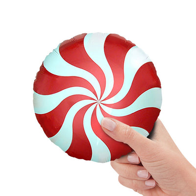 Party Brands 9 inch PEPPERMINT CANDY - RED (AIR-FILL ONLY) Foil Balloon 321036R-PB-U