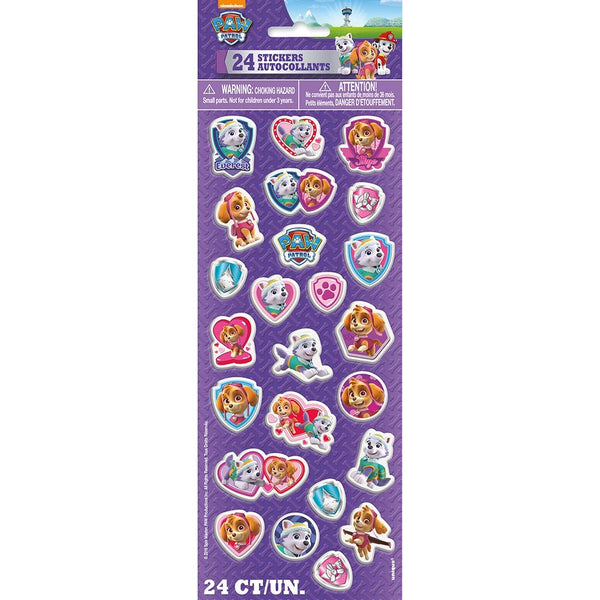 PAW PATROL GIRL PUFFY STICKERS SHEETS (24 PK) - LA Balloons