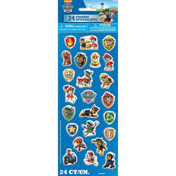 PAW PATROL PUFFY STICKERS (24 PK) - LA Balloons