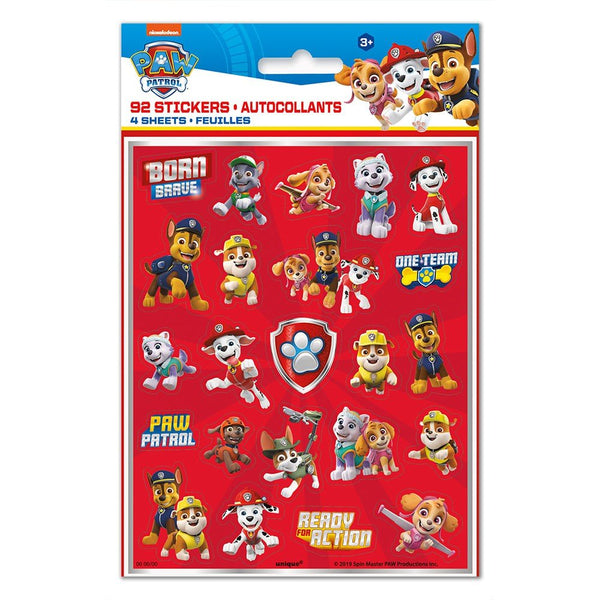 PAW PATROL STICKERS SHEETS (92 PK) - LA Balloons