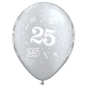 Qualatex 11 inch 25-A-ROUND - SILVER Latex Balloons 37102-Q