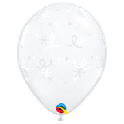 Qualatex 11 inch 6-POINT STARS & CONFETTI - DIAMOND CLEAR Latex Balloons