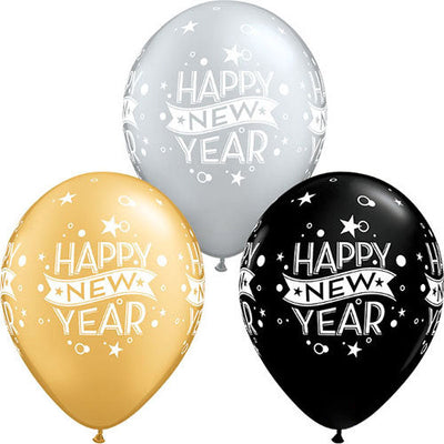 Qualatex 11 inch ASSORTED NEW YEAR CONFETTI DOTS Latex Balloons