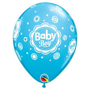 Qualatex 11 inch BABY BOY DOTS (6 PK) Latex Balloons 49582-Q