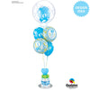 Qualatex 11 inch BABY FOOTPRINTS & HEARTS - ROBIN'S EGG BLUE Latex Balloons 43419-Q