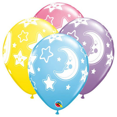 Qualatex 11 inch BABY MOON & STARS - SPECIAL ASSORTMENT Latex Balloons 11698-Q