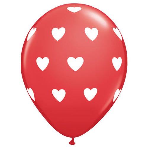 11 inch Qualatex Big Hearts (6 PK) Latex Balloons - 49580