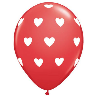 Qualatex 11 inch BIG HEARTS (6 PK) Latex Balloons 49580-Q