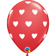 Qualatex 11 inch BIG HEARTS - RED (6 PK) Latex Balloons 76928R-Q-6