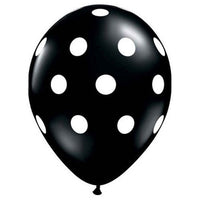 Qualatex 11 inch BIG POLKA DOTS - ONYX BLACK Latex Balloons 37226-Q