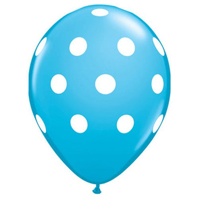 Qualatex 11 inch BIG POLKA DOTS - PALE BLUE Latex Balloons 42945-Q