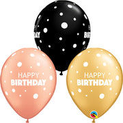 Qualatex 11 inch BIRTHDAY BIG & LITTLE DOTS Latex Balloons 13267-Q