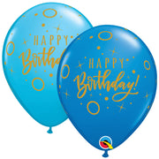 Qualatex 11 inch BIRTHDAY DOTS & SPARKLES BLUE Latex Balloons