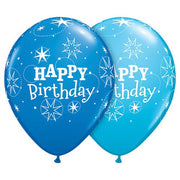 Qualatex 11 inch BIRTHDAY SPARKLE - DARK BLUE & ROBIN'S EGG BLUE Latex Balloons 41407-Q