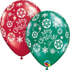Qualatex 11 inch CHRISTMAS! SNOWFLAKES Latex Balloons
