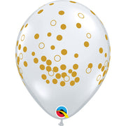 Qualatex 11 inch CONFETTI DOTS - DIAMOND CLEAR Latex Balloons 55450-Q
