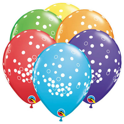Qualatex 11 inch CONFETTI DOTS Latex Balloons 49684-Q