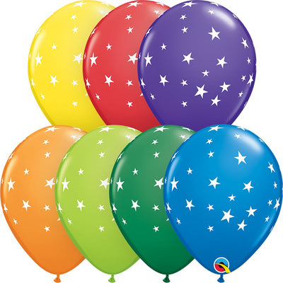 Qualatex 11 inch CONTEMPO STARS - CARNIVAL ASSORTMENT Latex Balloons 14842-Q