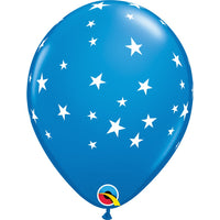 Qualatex 11 inch CONTEMPO STARS - DARK BLUE Latex Balloons 14845-Q