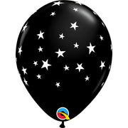 Qualatex 11 inch CONTEMPO STARS - ONYX BLACK Latex Balloons 88286-Q