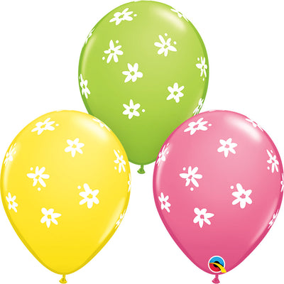 Qualatex 11 inch CONTEMPORARY DAISIES Latex Balloons