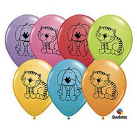 Qualatex 11 inch CUDDLY KITTEN & PUPPY ASSORTMENT Latex Balloons 37343-Q