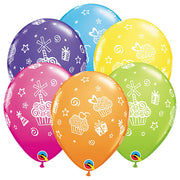 Qualatex 11 inch CUPCAKES & PRESENTS (6 PK) Latex Balloons 12022-Q-6