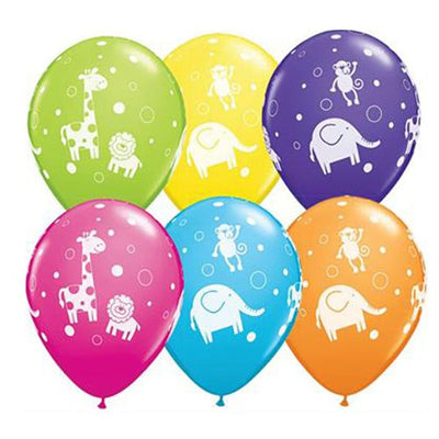 Qualatex 11 inch CUTE & CUDDLY JUNGLE ANIMALS Latex Balloons 40200-Q