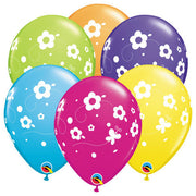 Qualatex 11 inch DAISIES & BUTTERFLIES Latex Balloons 85065-Q-6
