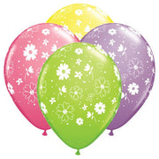 Qualatex 11 inch DAISIES & DOTS-A-ROUND Latex Balloons 37124-Q-6