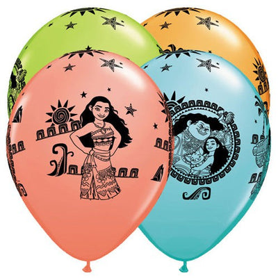 Qualatex 11 inch DISNEY MOANA & MAUI Latex Balloons 48724-Q