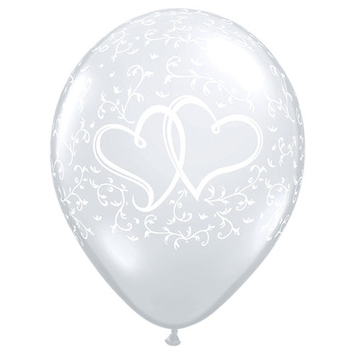 Qualatex 11 inch ENTWINED HEARTS Latex Balloons 37200-Q