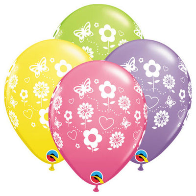 Qualatex 11 inch FUN FLOWERS WRAP Latex Balloons 37206-Q-6