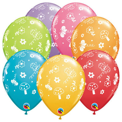 Qualatex 11 inch GARDEN & BUTTERFLIES Latex Balloons