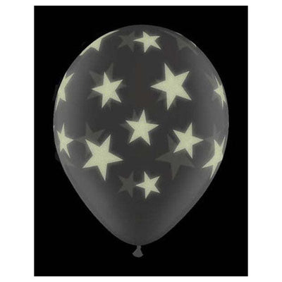 Qualatex 11 inch GLOW STARS-A-ROUND Latex Balloons 73994-Q-6