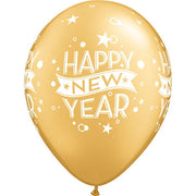 Qualatex 11 inch GOLD NEW YEAR CONFETTI DOTS Latex Balloons 19171-Q-6