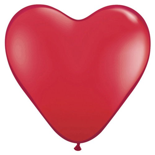 Qualatex 11 inch HEARTS - RUBY RED Latex Balloons 43732-Q-6