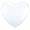 Qualatex 11 inch HEARTS - WHITE Latex Balloons