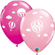 Qualatex 11 inch HOT AIR BALLOONS - PINK & WILD BERRY Latex Balloons 85838-Q