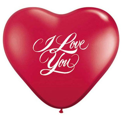 Qualatex 11 inch I LOVE YOU SCRIPT - HEARTS (6 PK) Latex Balloons 37069-Q-6