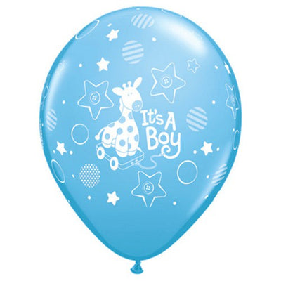 Qualatex 11 inch IT'S A BOY SOFT GIRAFFE Latex Balloons 11762-Q