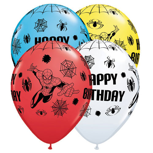 Qualatex 11 inch MARVEL'S SPIDER-MAN BIRTHDAY Latex Balloons 18672-Q