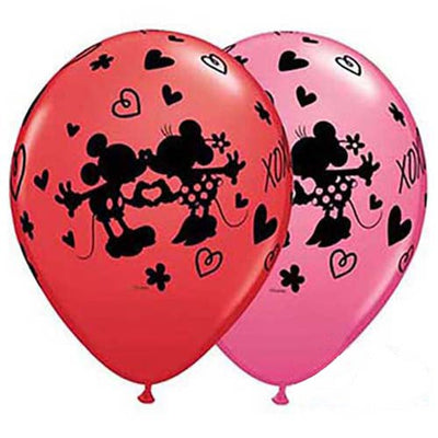Qualatex 11 inch MICKEY & MINNIE XOXO (6 PK) Latex Balloons 23187-Q-6