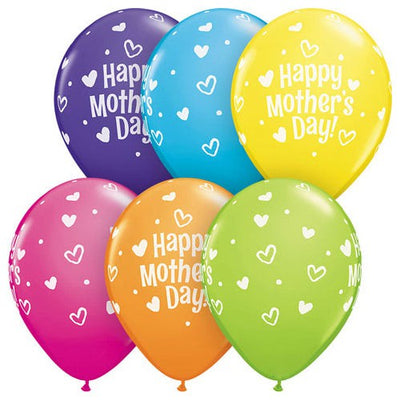 Qualatex 11 inch MOTHER'S DAY HEARTS & DOTS Latex Balloons 12333-Q