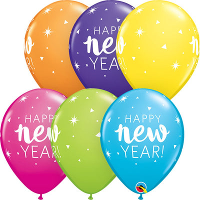 Ballon en aluminium Happy New Year, 45 cm, noir - Déguiz-fêtes