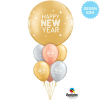 Qualatex 11 inch NEW YEAR SPARKLES & DOTS Latex Balloons